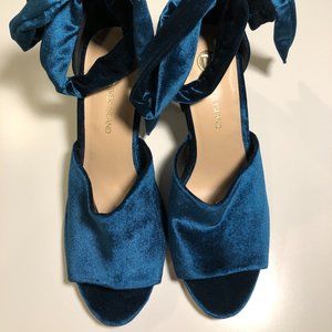 Velvet Peep-Toe Dress Sandals
